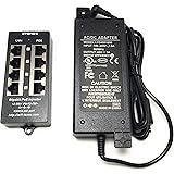 WT-GPOE-4-48v48w Gigabit Passive PoE 4 Port Power over Ethernet Injector with 48 watts for 802.3af Devices, Includes 48 Volt Power Supply