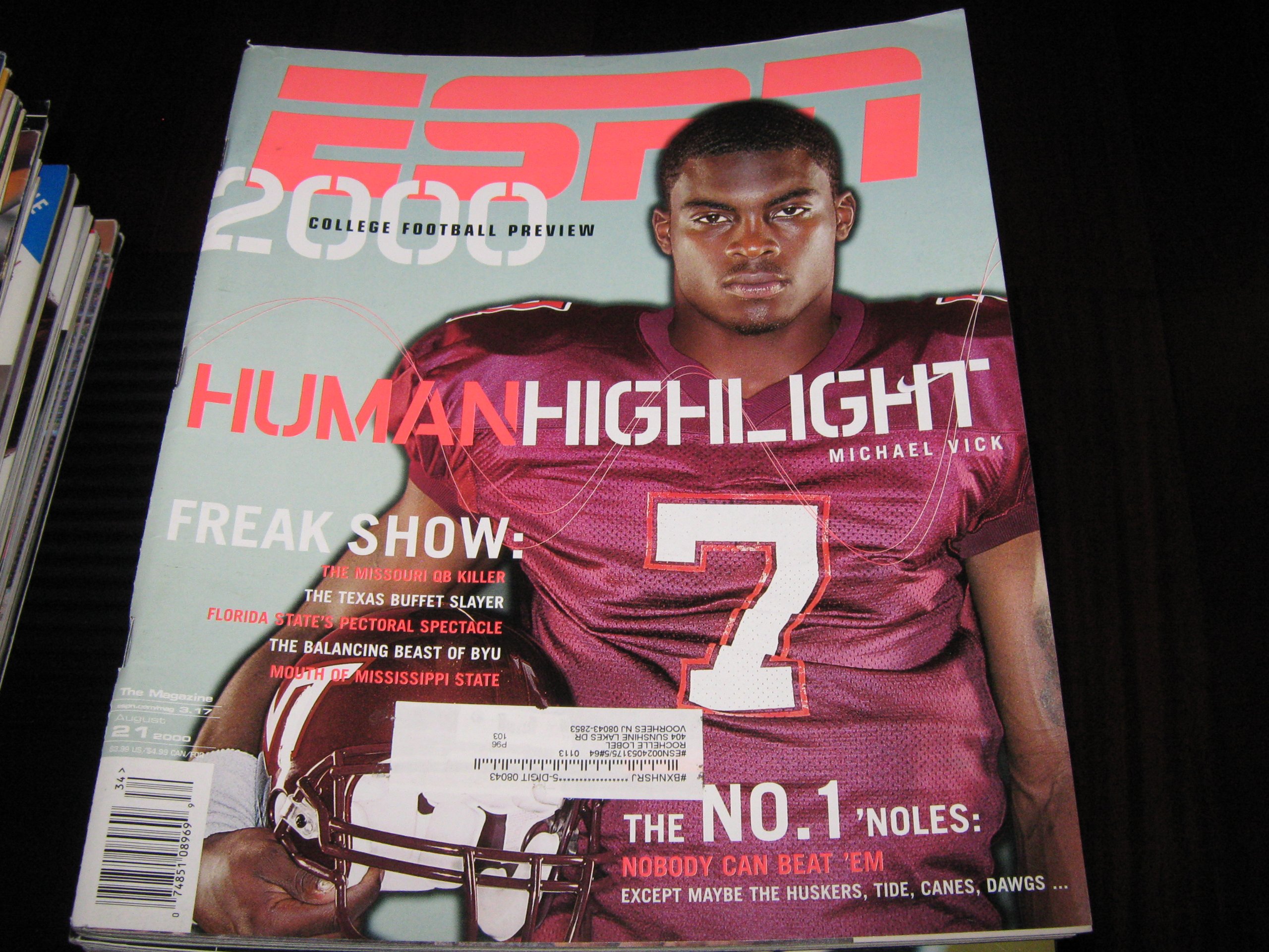 Espn Magazine Michael Vick Human Highlight August 21 2000