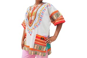 RaanPahMuang Unisex African Dashiki Kaftan Shirt XS - 7XL