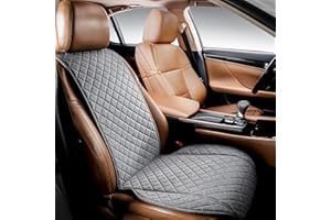 IVICY Linen Car Seat Cover for Cars - Non-Slip Soft & Breathable - Front Car Seat Protector Covers Universal Fits Most Automotive, Vans, SUVs, Trucks - 1 Unit - Gray