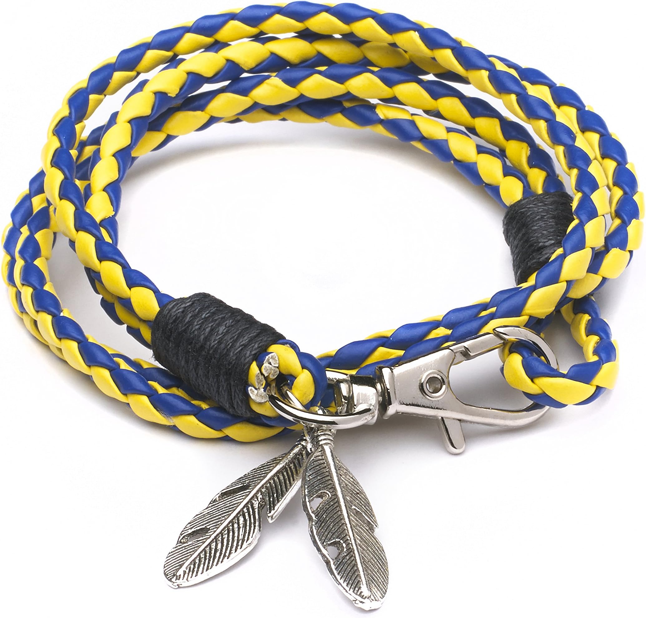 Braided Rope Bracelet with Viking Tribal Feathers 'The Flying Soul'