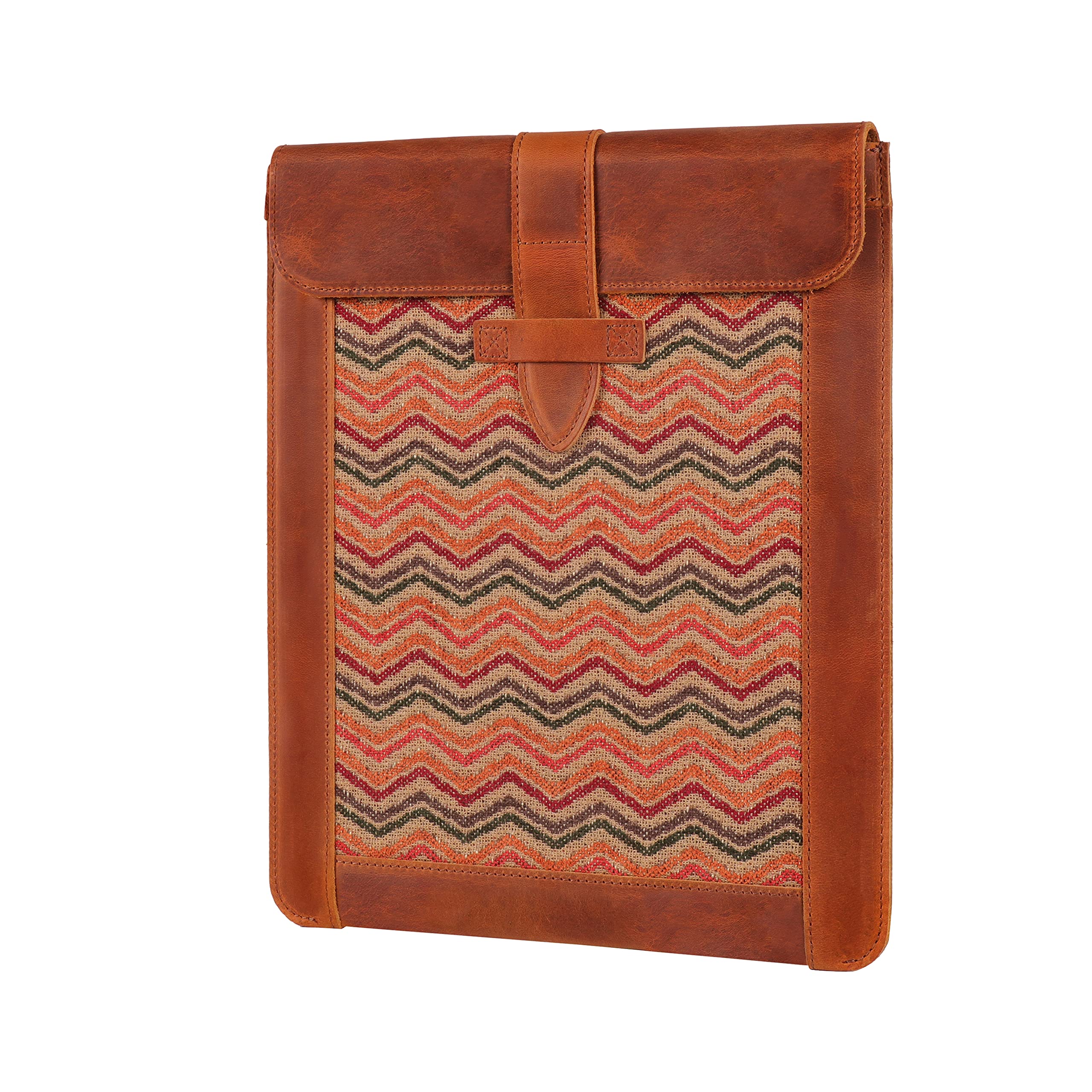 LONDO Genuine Leather Sleeve Bag for Ipad (Camel, Large)