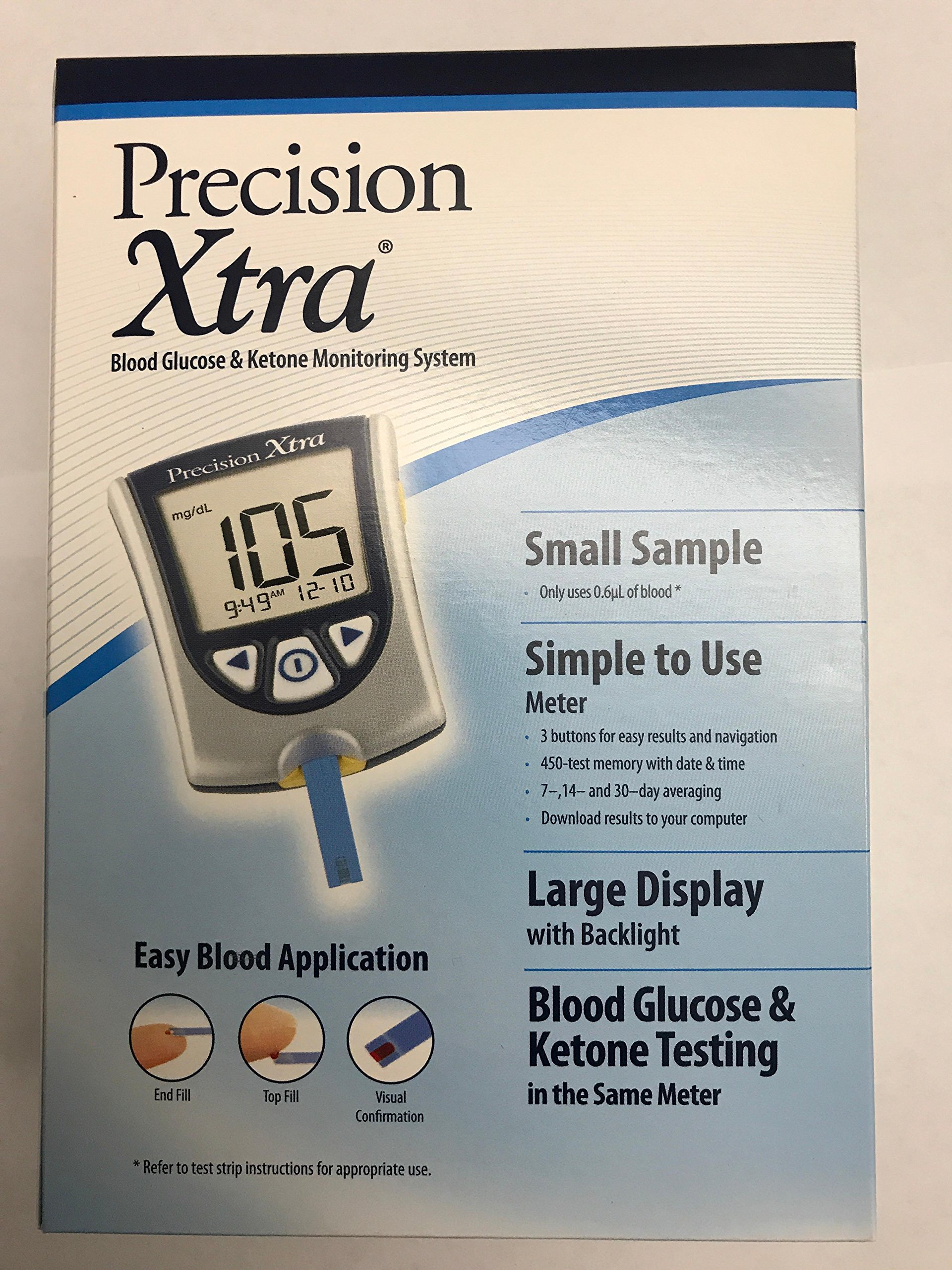 Precision Xtra Blood Glucose Ketones Ketometer Monitoring System 5 sec
