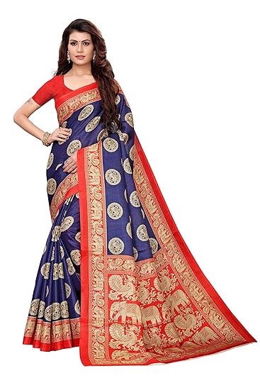 Womens Banarasi Art Silk Printed Saree