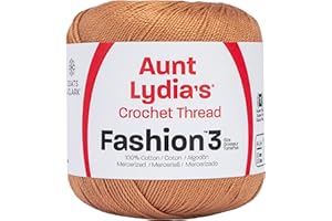 Aunt Lydia Red Heart Fashion Crochet Thread, 3, Copper Mist