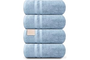 ORGANIX - SUSTAINABLE HEALTH SUPPLIES Organix Oversized 4 Piece Soft Bath Sheets Towels 550 GSM Cotton Bath Towels Extra Large 35"x70", Highly Absorbent & Quick Dry, Super Soft Hotel Quality Extra Large Bath Towels, Daily Use (Light Blue)