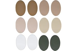 Johnson & Smith Iron On Patches - 12-Piece Iron On Patch for Clothing, Fabric Repair - Adhesive Fabric Patches in Oval Shapes - Easy to Use, No Sewing Needed - Cool Ovals Patches – Khaki