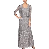 Alex Evenings Women's Long Lace Jacket Dress