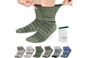 Bulinlulu Diabetic Socks for Men Women,6 Pairs Bamboo Viscose Non Binding Ankle Diabetic Socks for Women Men Size 6-9 9-12