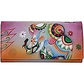 Anna by Anuschka Women's Hand Painted Genuine Leather Multi Pocket Wallet