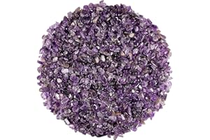 SUNYIK Amethyst Tumbled Chips Stone Crushed Crystal Quartz Pieces Irregular Shaped Stones 1pound(about 460 gram)