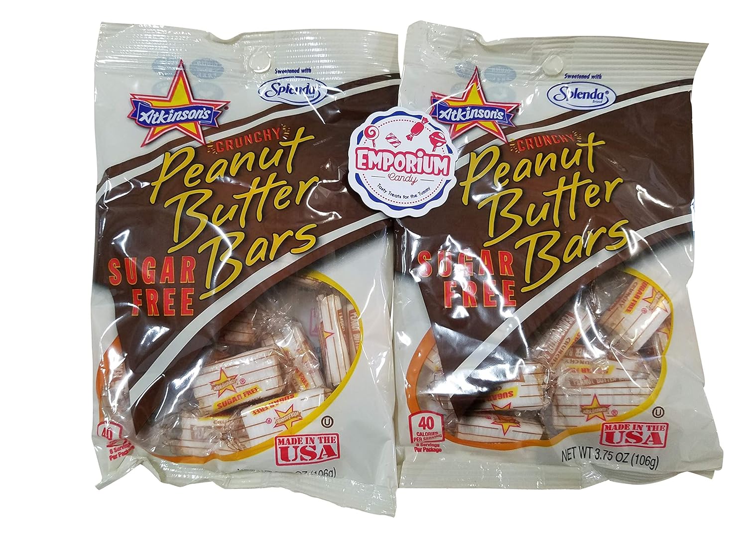 Atkinson's Sugar Free Peanut Butter Bars Peg Bag 2 Pack