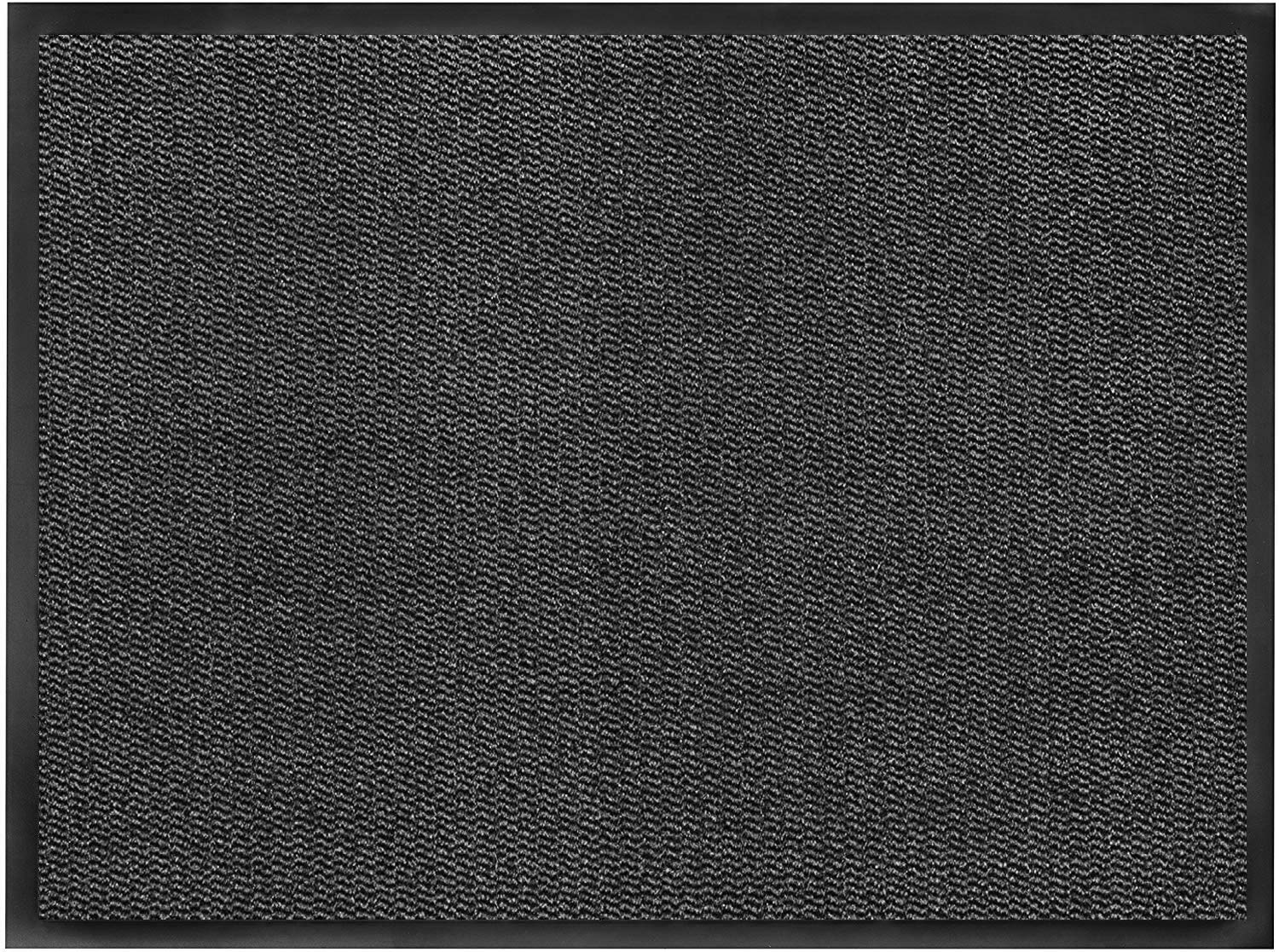 TrendMakers Dirt Trapper Barrier Mats PVC Backed Anti-Slip Washable Highly Super Absorbent Home Office Kitchen - Anthracite/Black - 90x150cm
