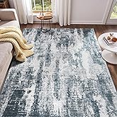 Area Rugs 4x6, Washable Rug for Living Room, Modern Abstract Grey Rug for Bedroom, Non Slip Foldable Low Pile Stain Resistant Carpet for Dining Room Bedside Dorm Nursery Decor, Grey White
