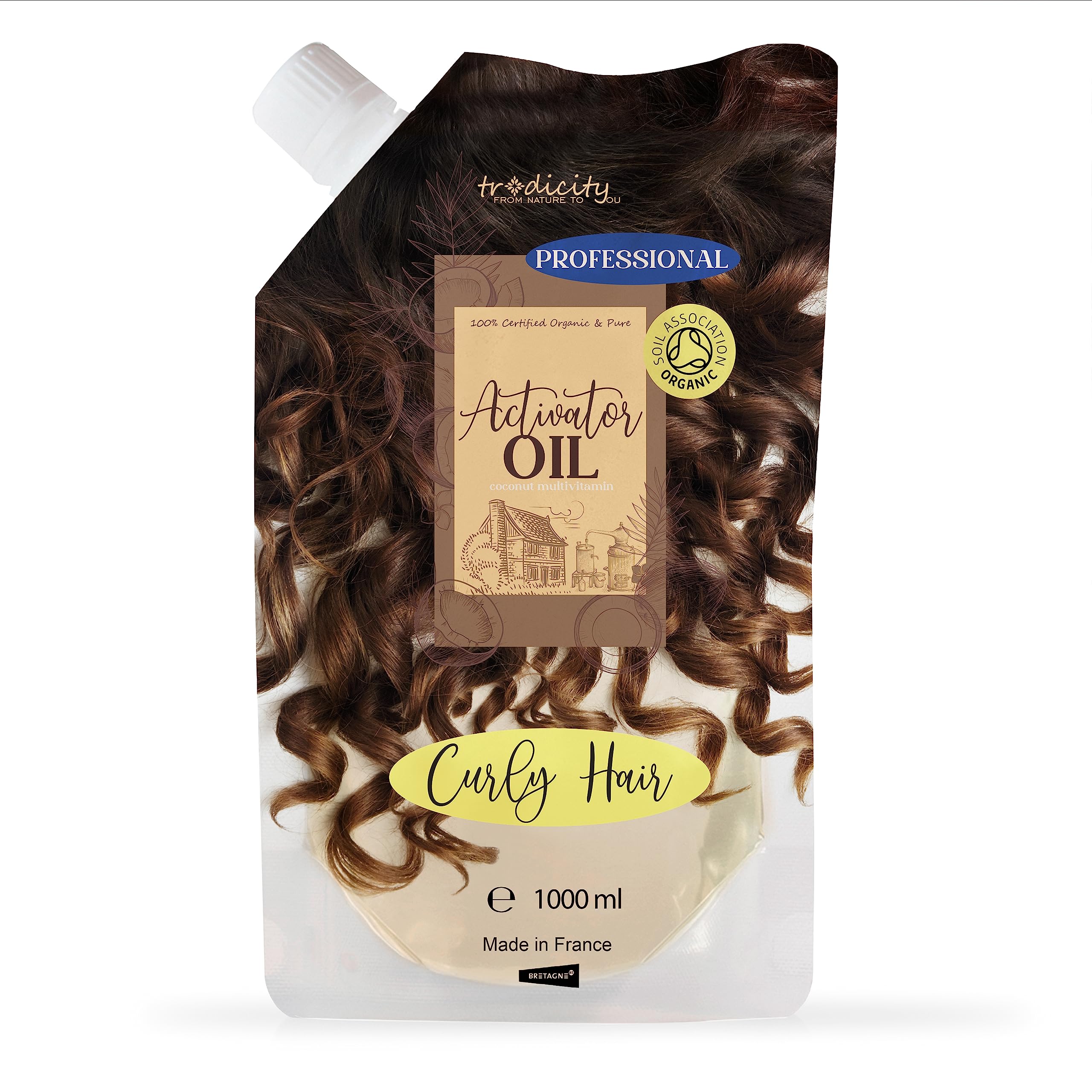 Curl Activator Hair Oil | Award-Winning Professional Care | Anti-Frizz, Ultra-Moisturizing Formula | Detangler & Smoother for Curly/Wavy Hair, Natural, 1000ml