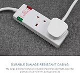 ExtraStar 2 Way Double Socket Power Mains Extension Lead 1M 13A Surge Protected view 6