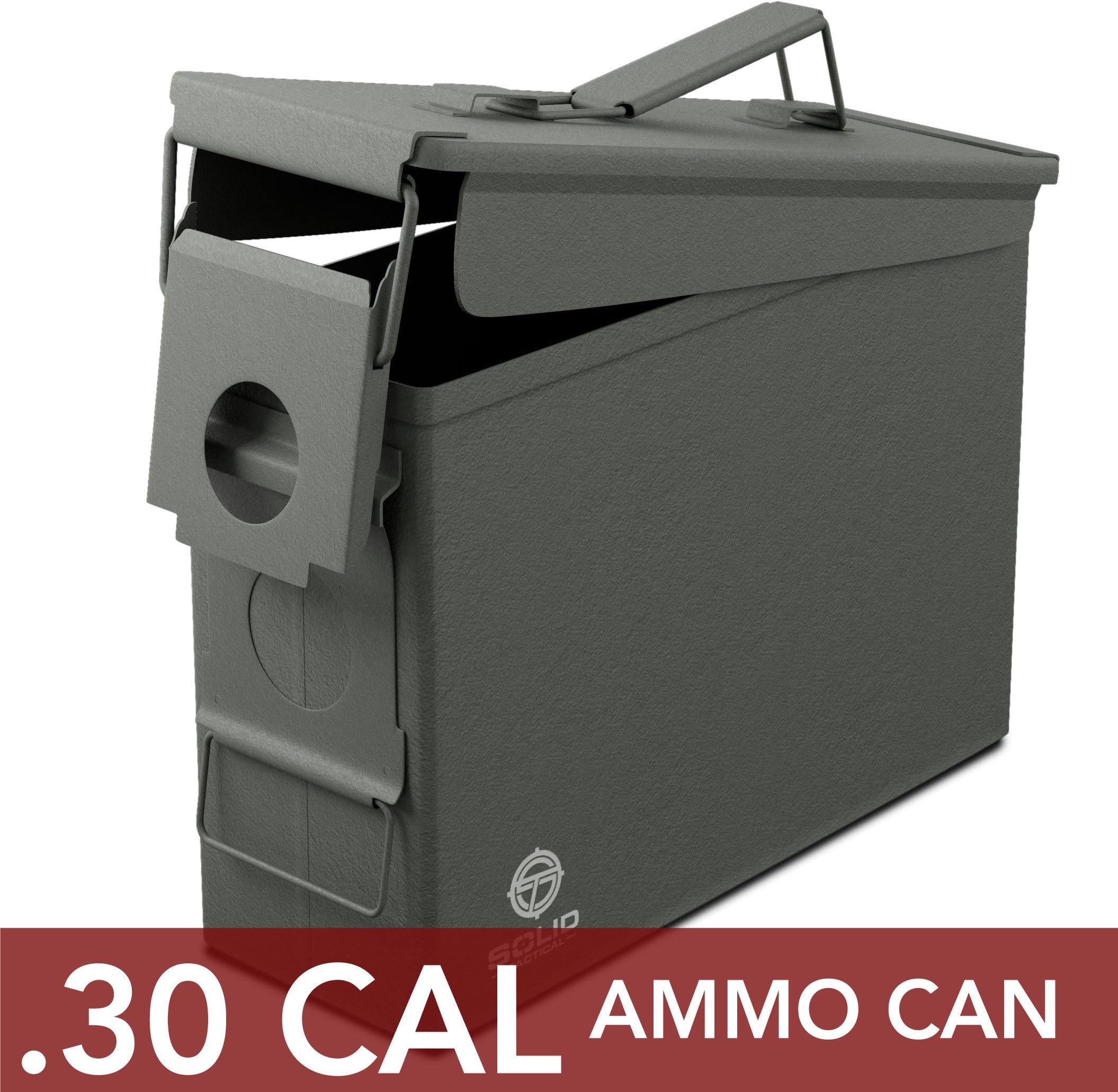 Solid Tactical 50 Cal Ammo Can – New Steel Ammo Box Military & Army M2A1 for Long-Term Waterproof Ammunition & Valuables Storage