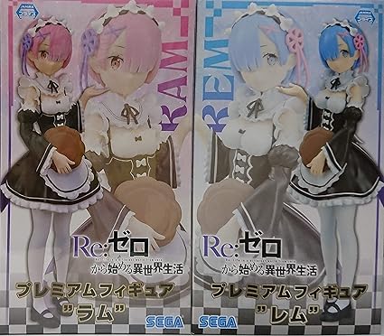 Amazon Com Re ゼロから始める異世界生活 プレミアムフィギュア レム ラム ２体セット Toys Games