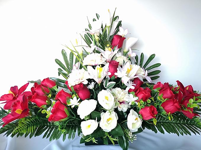 Composition Florale Artificielle Roselynexpress - Bouquet Haut 47cm - Pot Décoratif Inclus