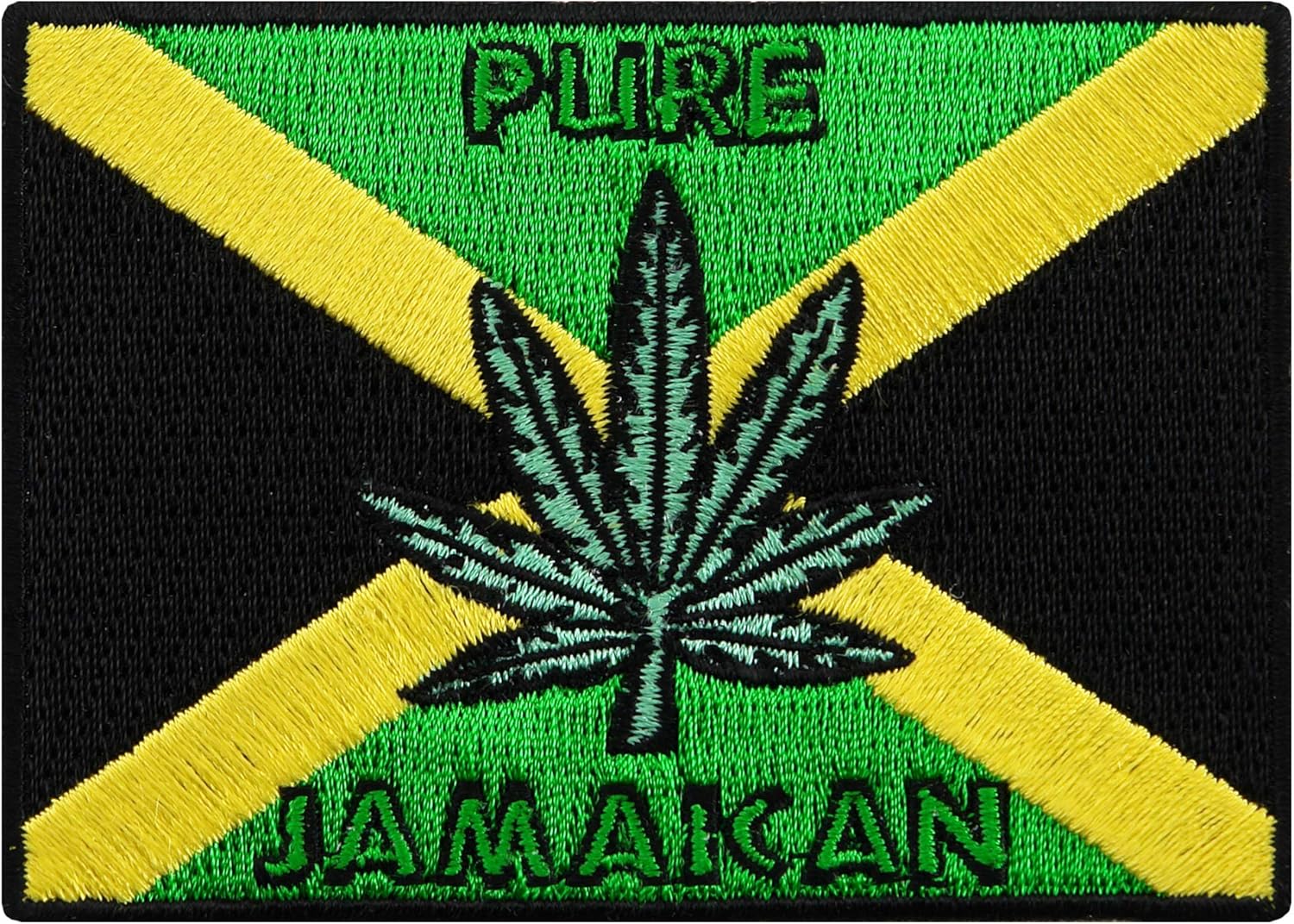 Jamaica Pot Flag Embroidered Patch Marijuana Rasta Jamaican