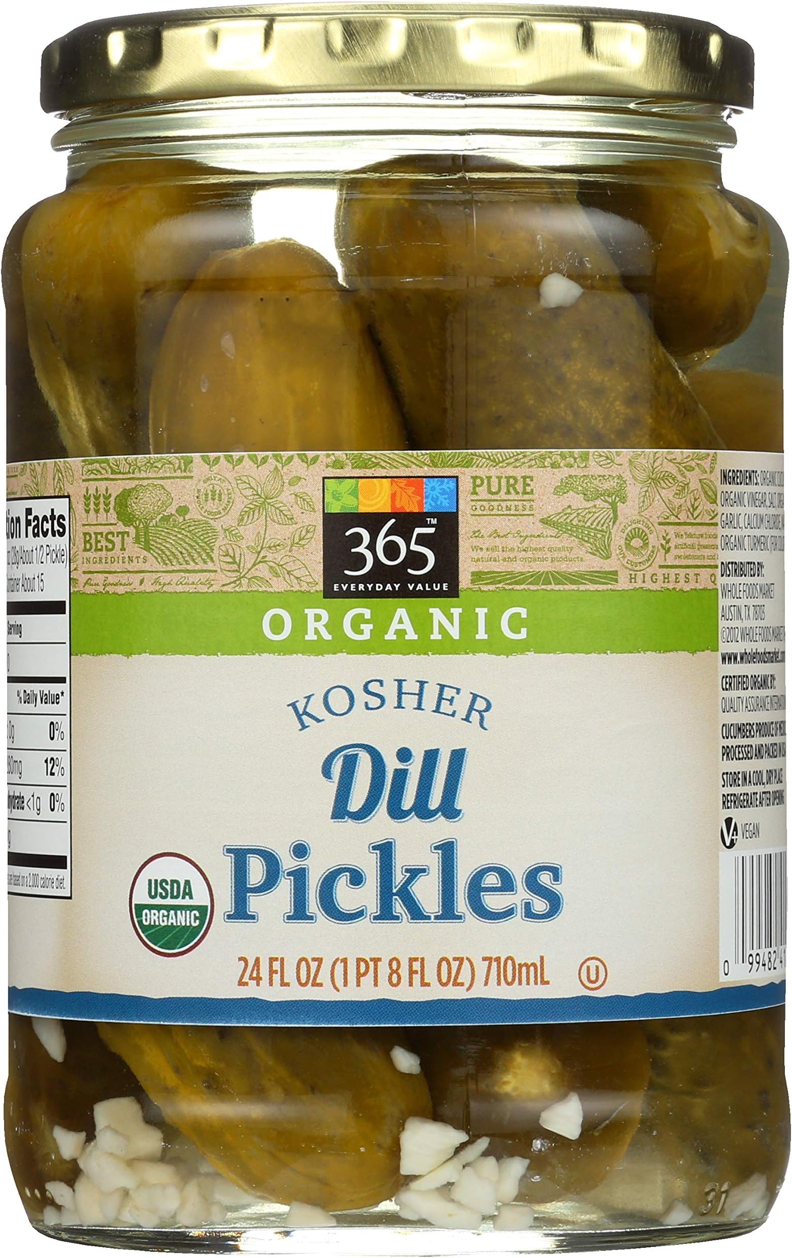 365 Everyday Value, Organic Dill Pickles, 24 fl oz
