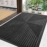 Arotive Front Door Mat Indoor Outdoor Entrance, Heavy Duty Non-Slip Rubber Doormats, Low Profile, Easy Clean, Dirt Trapper Entryway Floor Mats for Outside, Garages and Patios, 29.5x17, Black
