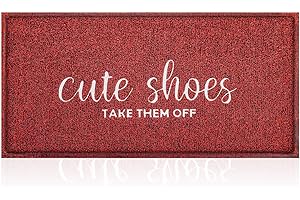 AOAOPQ Welcome Mat Outdoor Entryway Cute Shoes Take Them Off 47 x 18 inch Large Mats for Front Door with Rubber Backing Doorm