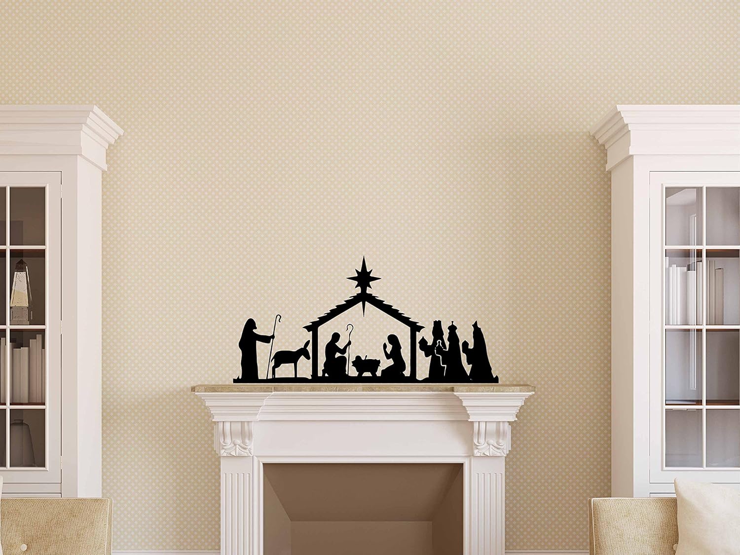 Nativity Scene Silhouette Vinyl Decal Nativity Vinyl Sticker