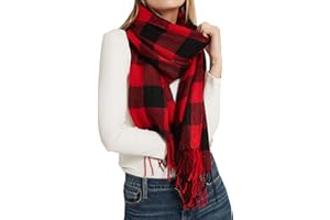 Wander Agio Women's Fashion Long Shawl Big Grid Winter Warm Lattice Large Scarf