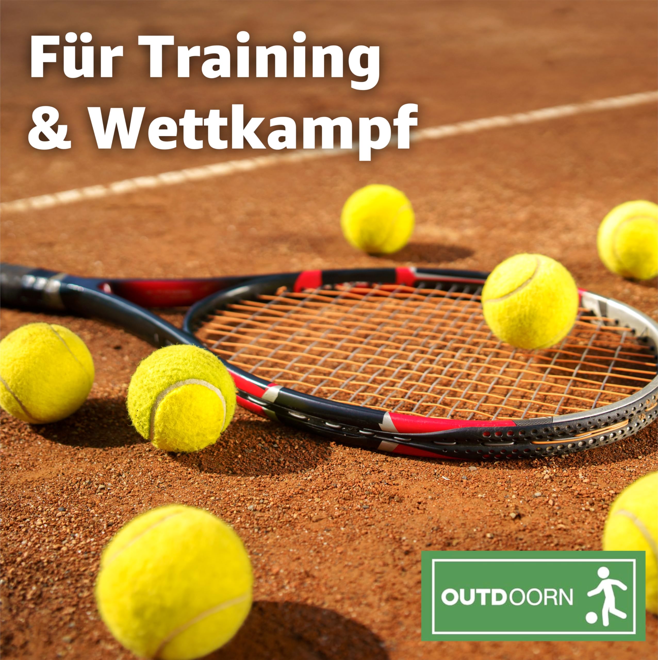 OUTDOORN 12er Tennisbälle - Wettkampf & Training - Tennisball gelb für Kinder & Hunde & Waschmaschine 4