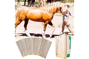 THE SUNNY ZEBRA Horse Fly Boots, Medium-Size, Breathable Plastic Mesh, Fly Leggings for Horses, Set of 4 Loose-Fitting Boots