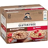 Quaker Instant Oatmeal, 2 Flavor Gluten Free Variety Pack, 32 Count