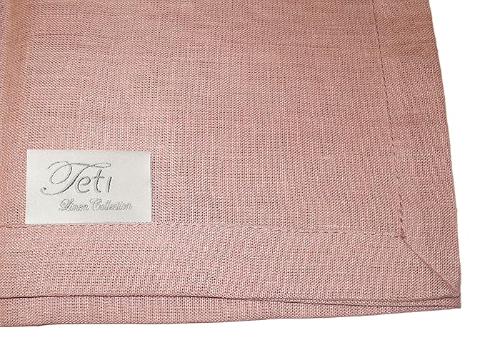 TETI Leinen Tischläufer Tischband Tischtuch 50 x 140 cm Pastellrosa Pastel Pink