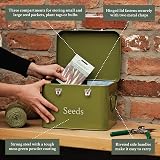 Thistlewood Seed Packet Storage Tin Moss Green with 3 Compartments view 2