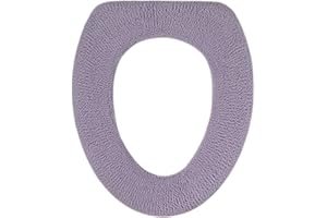 Warm-n-Comfy Soft Toilet Seat Cover - Plush, Thick Fabric Toilet Seat Warmer for Round, Elongated 14x18" Toilet Seats - Reusable, Machine-Washable, Easy-Install - Gift-Ready Packaging - Light Lavender
