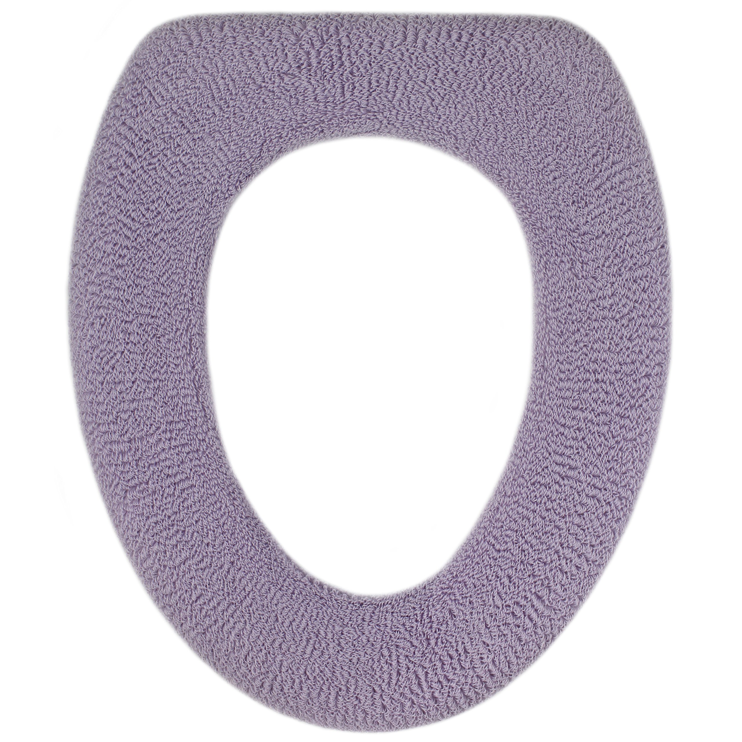 Warm-n-Comfy Soft Toilet Seat Cover - Plush, Thick Fabric Toilet Seat Warmer for Round, Elongated 14x18" Toilet Seats - Reusable, Machine-Washable, Easy-Install - Gift-Ready Packaging - Light Lavender