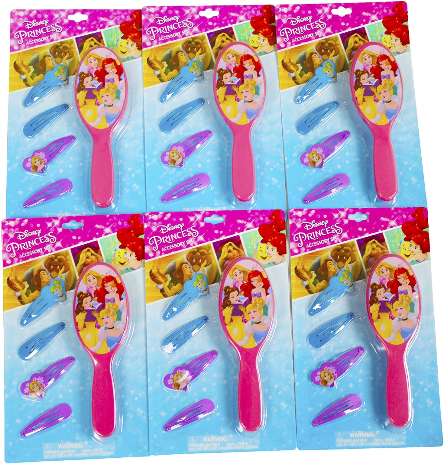 Disney Princess Accessory Set Hair Clips Brush Party Favors for Girls (6)