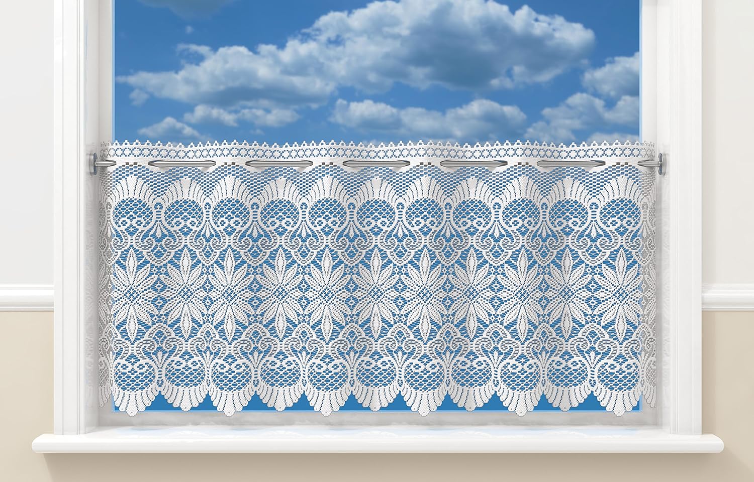 Thick heavy white net curtain plain floral white net lace curtain white cafe net curtain 18