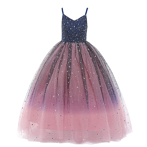 strapless open back dress Luxury Arabic Elegant Lilac Girl Dress Flowers Princess Kids J223 –  DreamyVow main image 0