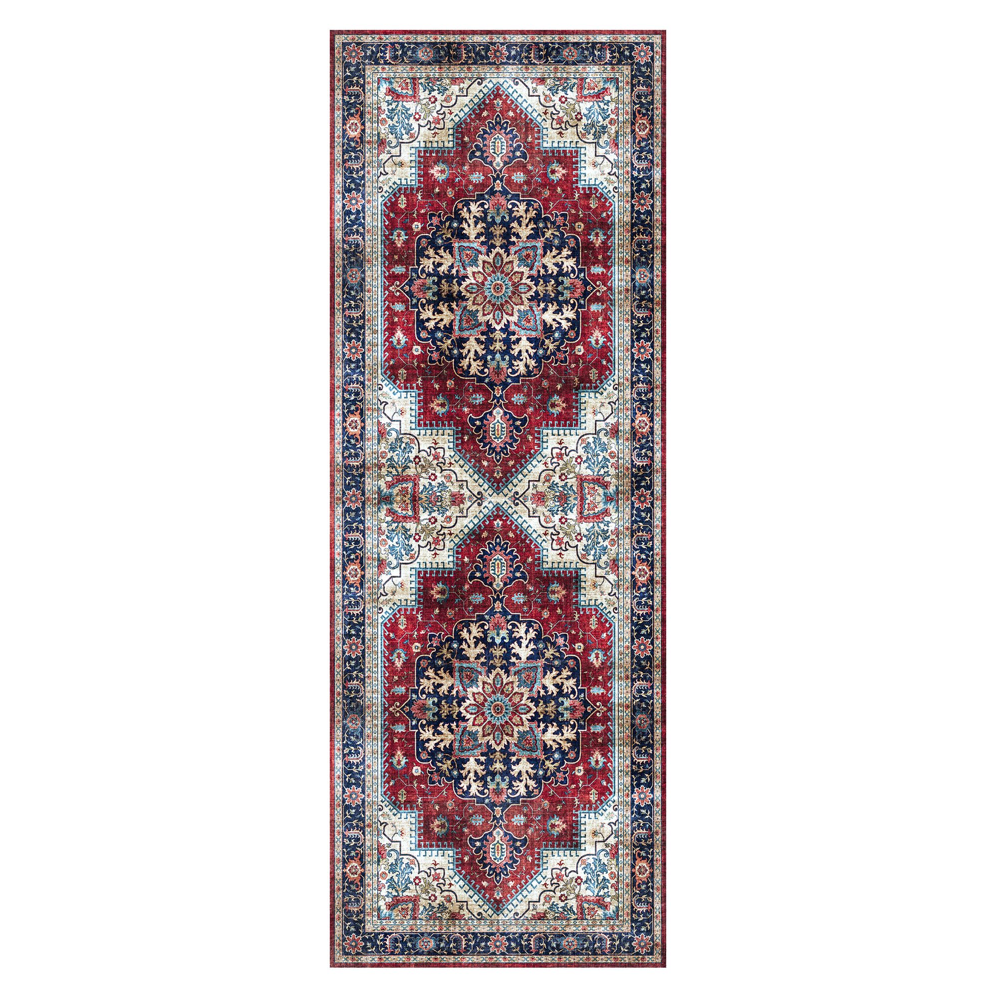 Gertmenian Indoor Easy-Care & Washable Area Rug – 2x6 Runner, Ideal for High Traffic Areas in Living Room, Bedroom, Entryway – Erin Red, 23272 Image