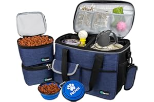 PetAmi Dog Travel Bag | Airline Approved Tote Organizer with Multi-Function Pockets, Food Container Bag and Collapsible Bowl 