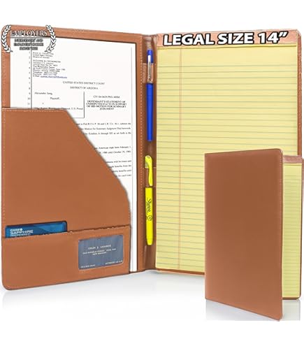 Stradfield Padfolio, 8.5 x 14 Inch Full Legal Size, Job Interview