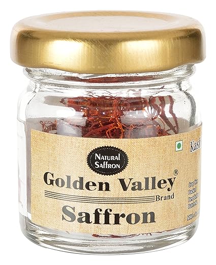 Golden Valley Saffron Natural Kashmir Saffron Organic Grade 1 ISO Certified, 2gm - Pack of 1