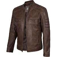fjackets Disc Real Lambskin Leather Biker Jacket — Quilted Cafe