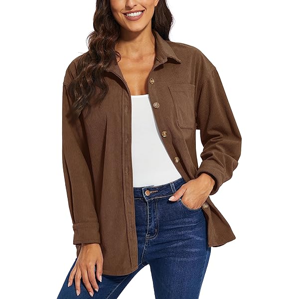 Camisa Chaqueta Pana Marron Mujer Chamarra Mujer Xxl Camisa De