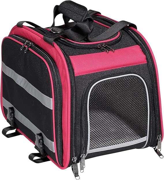 Nantucket Bicycle Basket Co. Expandable Rear Pet Carrier Basket, Pink