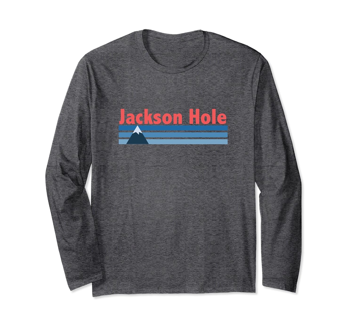 Retro Mountain Jackson Hole WY Long Sleeve T Shirtln Lntee