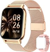 Popglory Smart Watch 1.85” 44mm Women Men 2 Straps Health Monitor IP67