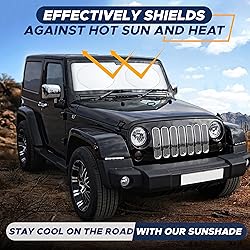 EcoNour Jeep Windshield Sunshade | Sun Visor for UV