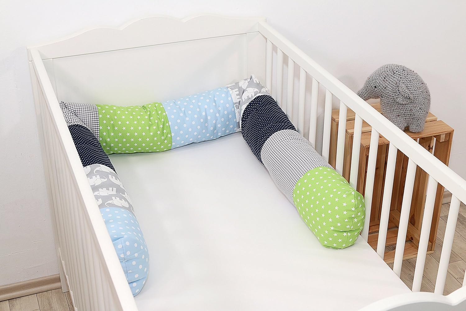 grey star cot bumper